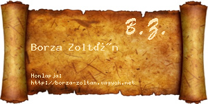 Borza Zoltán névjegykártya